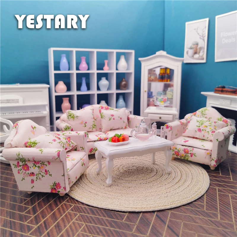 

YESTARY BJD Dollhouse Furniture For 1/12 Doll House Accessories Miniature Sofa 8PCS Set Miniature Item For Ob11 Dolls Girls Toys