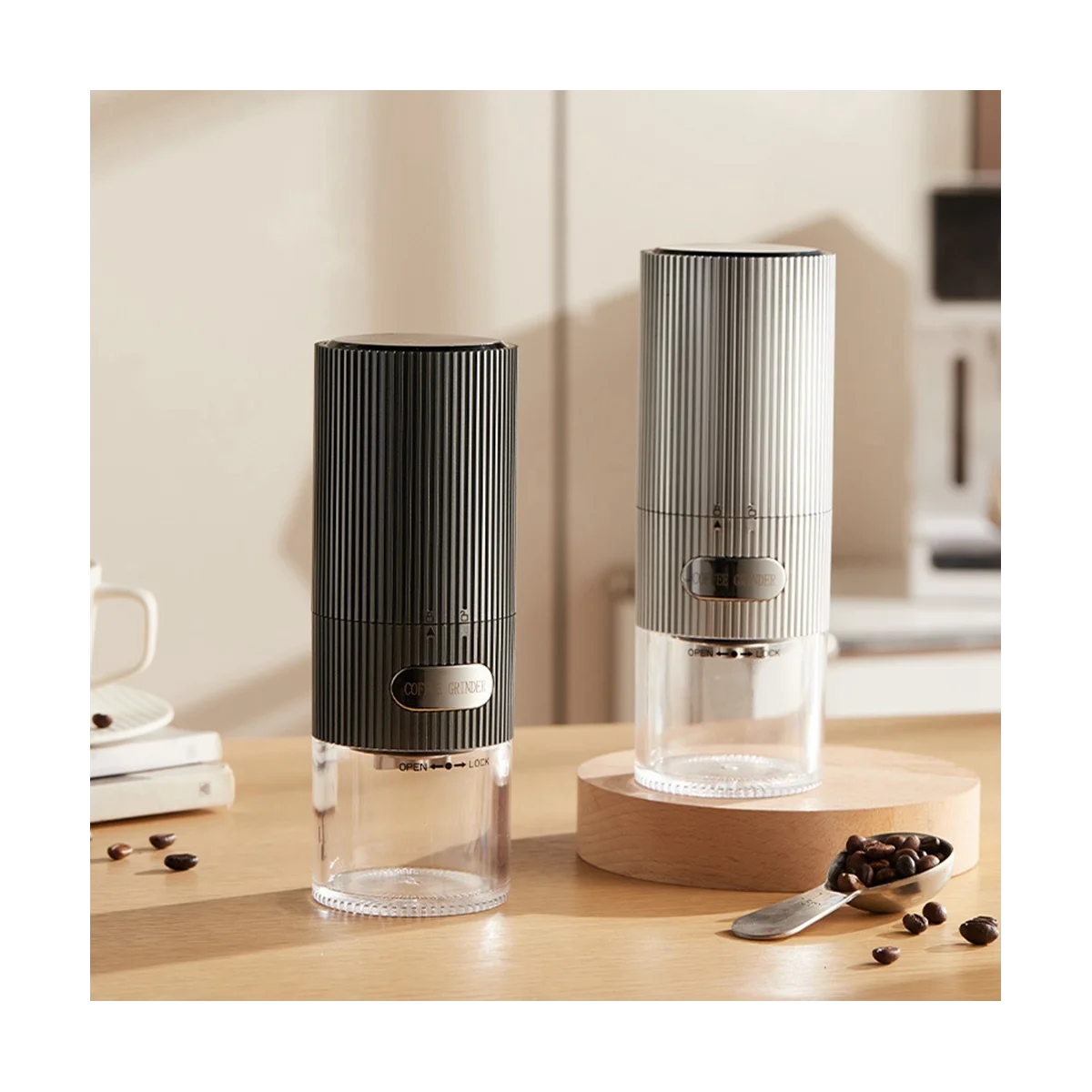 

Electric Coffee Bean Grinder Portable Coffee Mill Grinder Stainless Steel Grinding Core USB Coffee Grinder for Kitchen-B