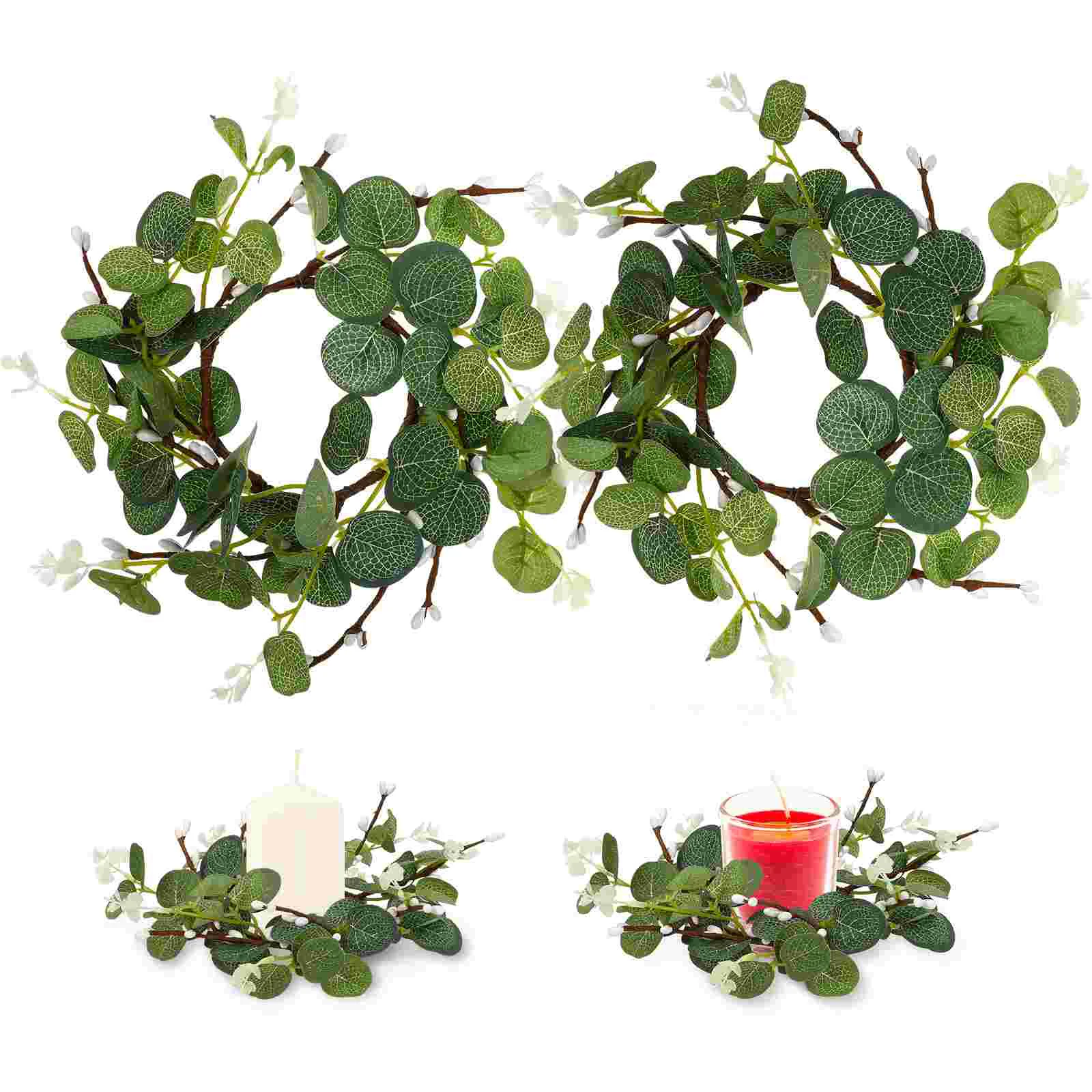 

Artificial Eucalyptus Wreaths Simulation Flower Leave Wreaths Easter Summer Wreaths For Front Door Wall Window