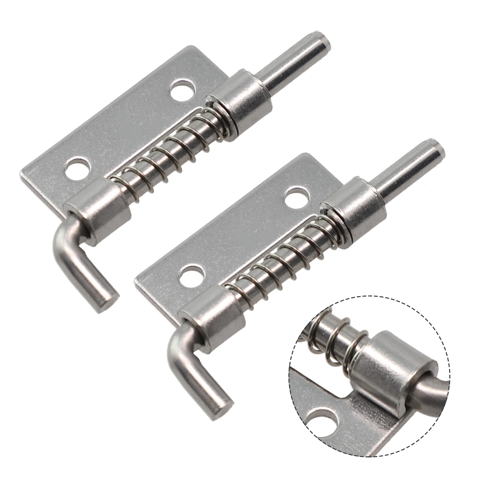 Spring Loaded Latch Pin 2PCS 304 Stainless Steel Window Cabinet Hinges Latches Cabinet Hardware Distribution Box Latches