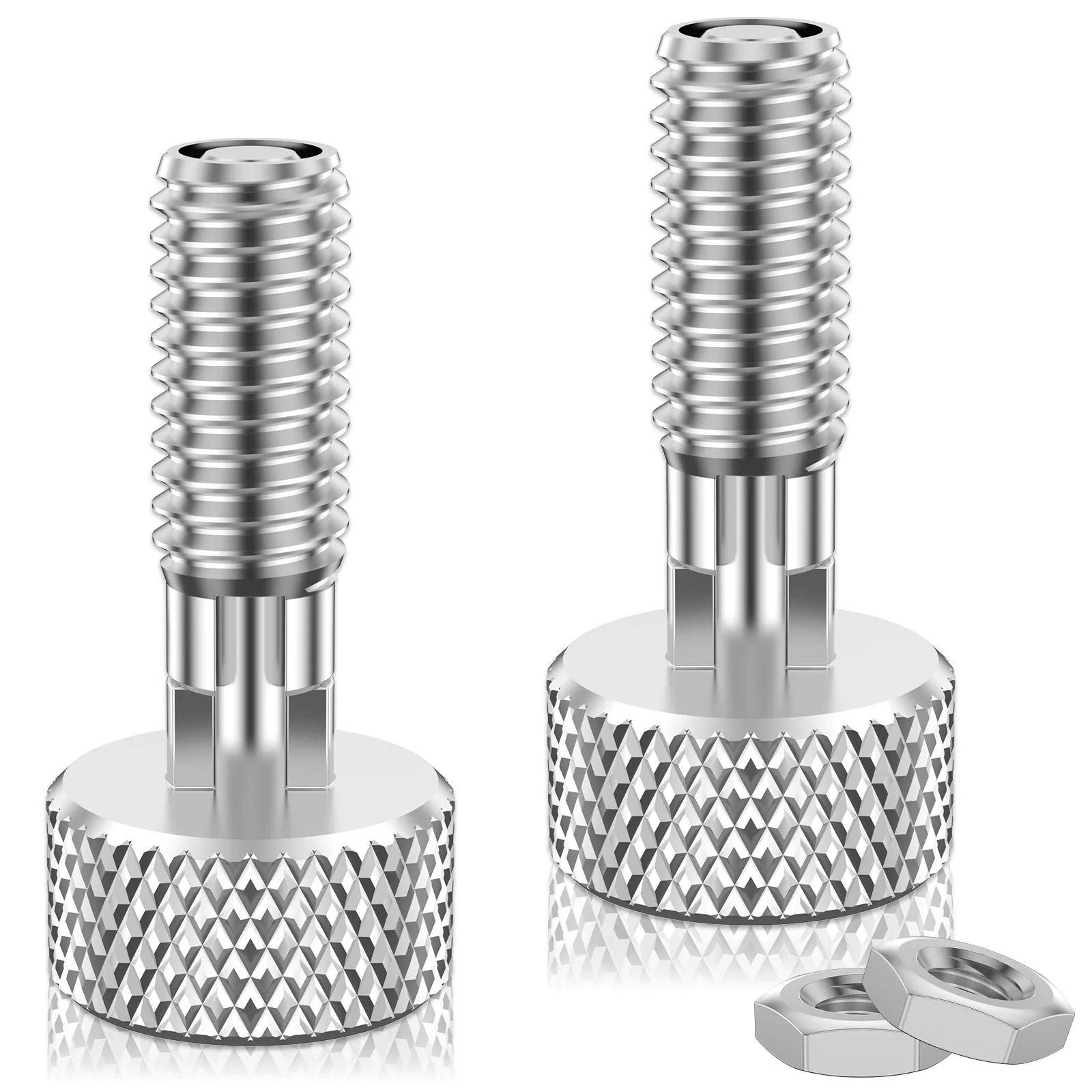 

2Pcs Handle Release Pins Kit Stainless Steel M6 Quick Release Pins Kit Sturdy Hand Retractable Spring Plunger with 2 Nut