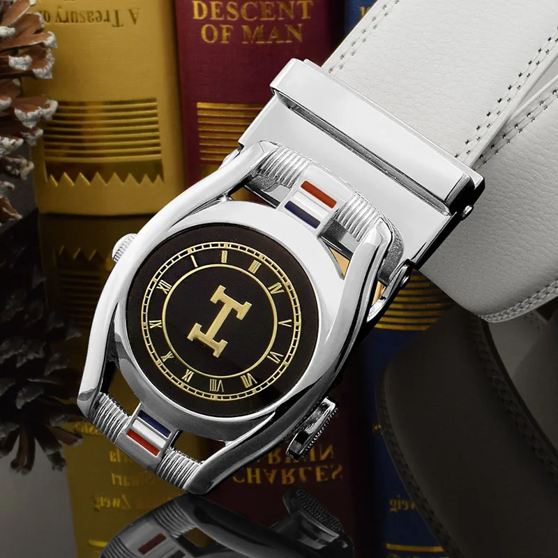 Personality Luxury Brand Dragon Automatic Buckle Belts Man Genuine Leather White Belt Fashion Designer Casual Sash Herrengürtel