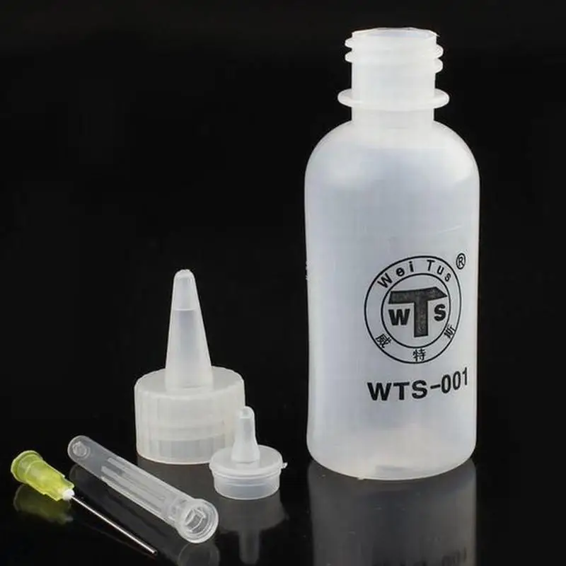 Needle Tip Glue Bottle 50ml Squeeze Plastic Bottle Dispensing Needle Sealing Cap Liquid Flux Dispenser Applicator glue applicator bottle