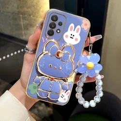 Bloemenband Schattige Konijn Telefoonhouder Stand Case Cover