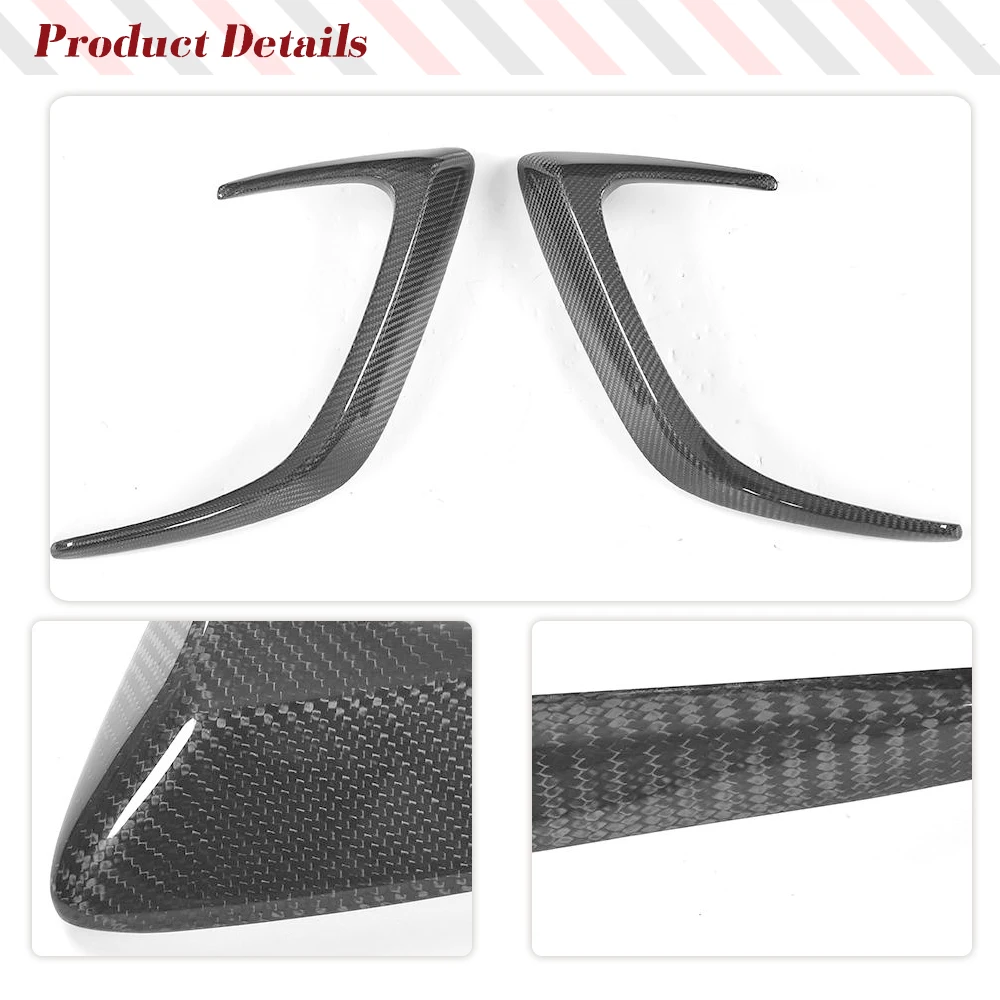 메르세데스 벤츠 C클래스 W205 C205 C63 AMG 쿠페 2도어 2015-2017용 카본 파이버/FRP 리어 카나드 벤트 트림 2개, 리어 스플리터