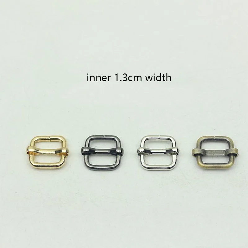 

10pc 13mm Mini Metal Slides Tri-glides Wire-formed Roller Pin Buckles Strap Slider Adjuster for Bags Garment Leather Accessories
