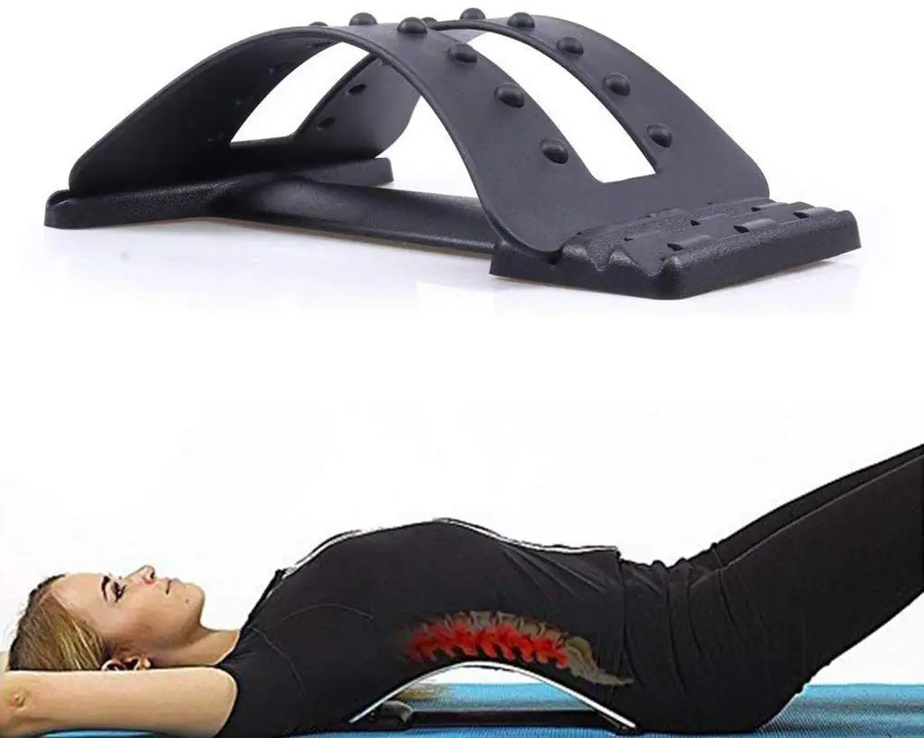 Back Stretcher Lumbar Support Device Push Ups Stands 3 Level Lumbar Support Massager , for Upper