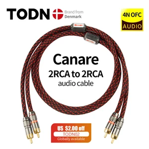 Canare 1 пара RCA аудио кабель 2 RCA к 2 RCAСоединительные кабели HIFI стерео 4N OFC штекер-штекер для усилителя DAC TV