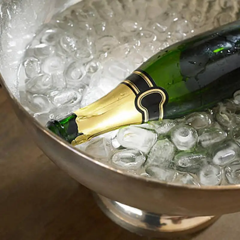 Stainless Steel Ice Bucket Metal Beer Barrel Champagne Wine Large Ice Bucket Large Cream Bowl Salad Dessert Serving Tools