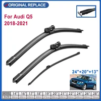 4 PCS Car Wiper Silicon Refill Front Rear Wiper Blades Set 24"+20"+13" For Audi Q5 2008 2016 2017 Front Rear Window Windshield 1