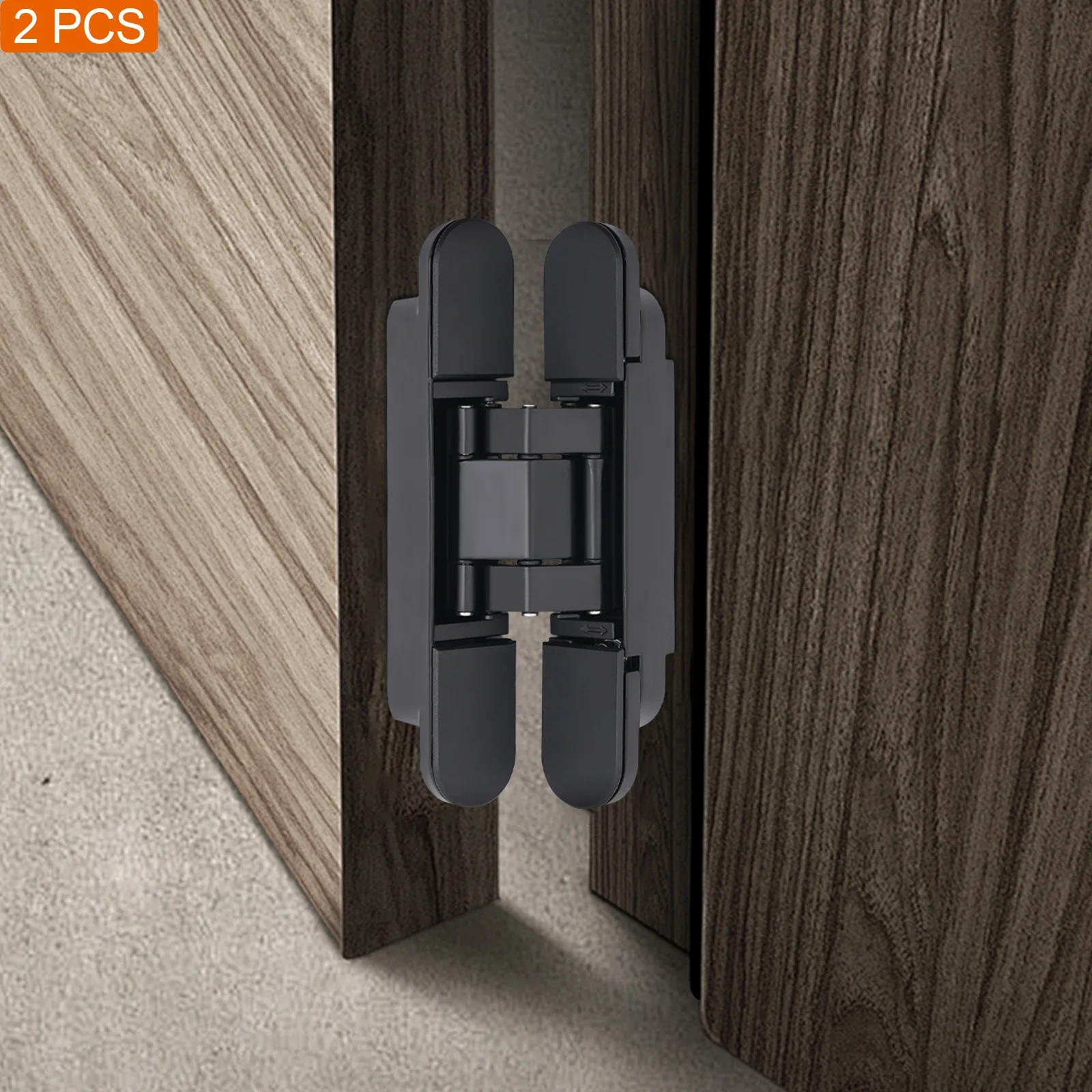 6 Inch Hidden Door Hinges Zinc Alloy Hinges Load 40kg Door Mount Opening 180&deg; 21.55mm 2-Pack for Fire Doors