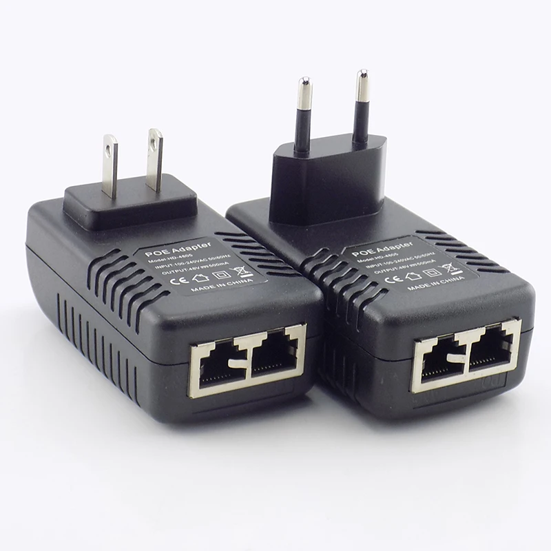 DC 48V 0.5A 24W POE Power Adapter Injector Switch Wall Plug IP Camera Wifi CCTV Surveillance US EU Plug