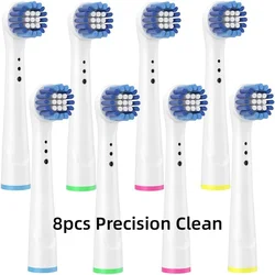 Premium Toothbrush Replacement Heads - Floss Action Bristles (8 Precision Clean)