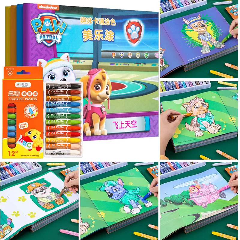 Anime PAW Patrol Picture Book Coloring Book Painting Book Children's Picture Books Painting Book with Crayon Painting Book Gifts