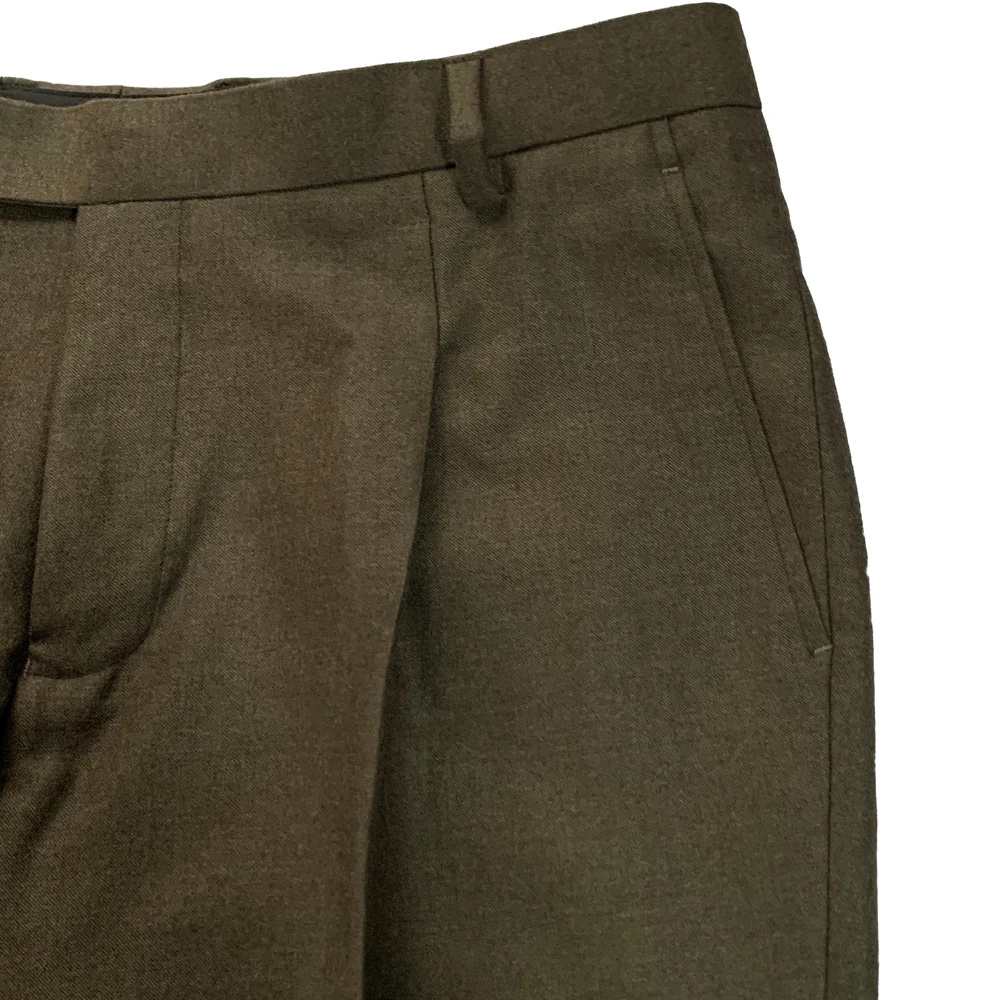 Fashion Dark Green Wool Pants Custom Made Dress Pants Tailor Made Suit Pants Custom Tailored Trouser Business Casual Trousers