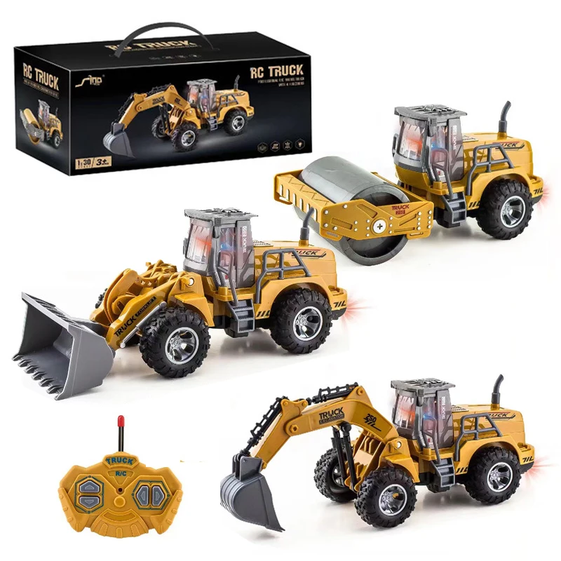 

1:30 4CH RC Roller Excavator City Engineering Vehicle Bulldozer Remote Control Electric Toy Boy Children's Gift
