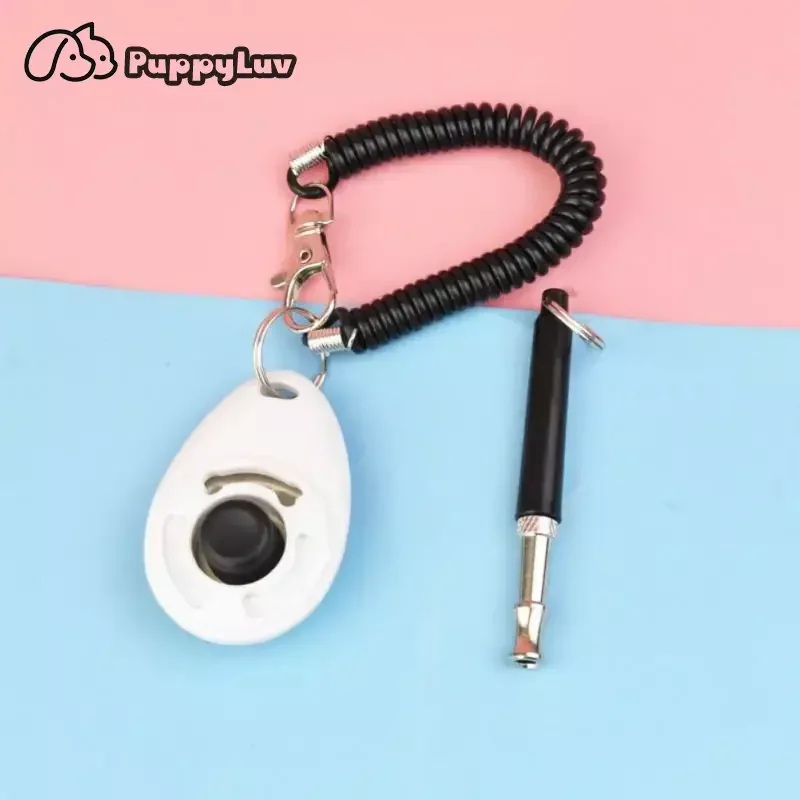 1 Piece Pet Cat Dog Training Clicker Pet Obedient Whistle Adjustable Wrist Strap Sound Key Chain Household Supplies dog whistle dog clicker