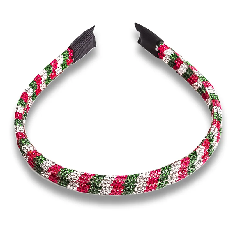 Christmas Hairband Women Hair Crystal Luxury Glitter Full Rhinestone Girls Headbands Xmas Party Hair Accessories Gifts
