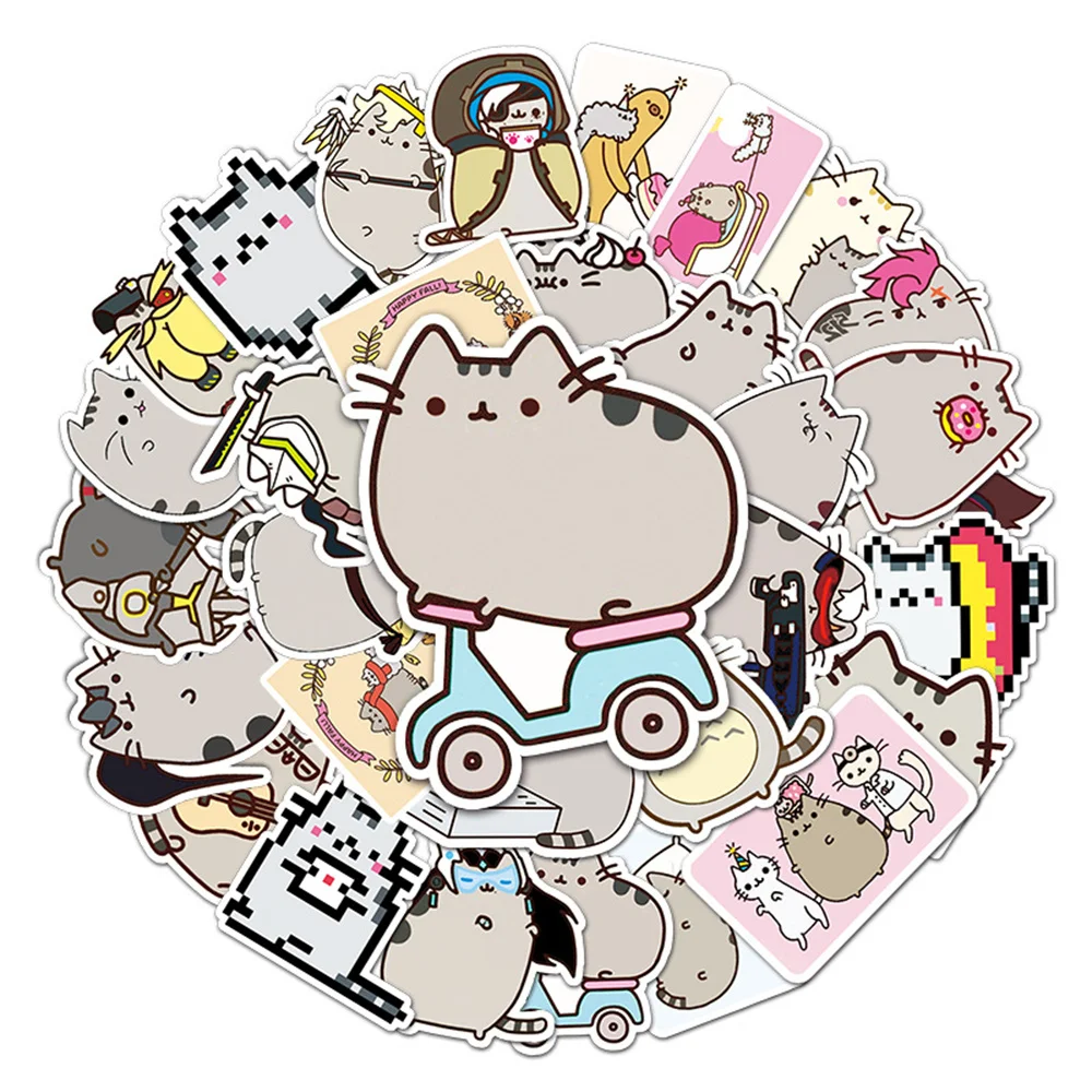 

10/30/50PCS Cartoon Cute Kitten Graffiti Waterproof Stickers Creative Trend Personality Decals Water Cup Helmet Guitar Wholesale