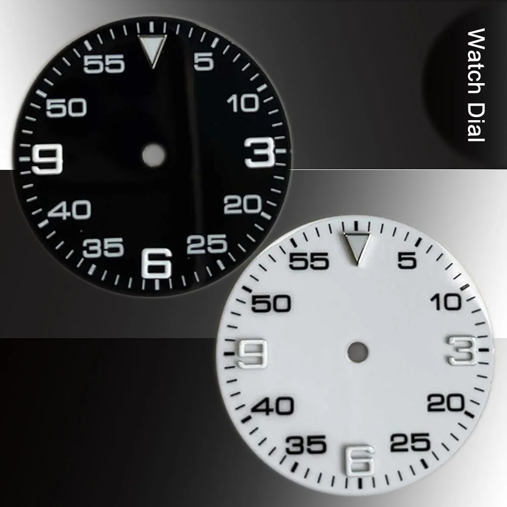 

29mm Watch Dial for 8215 8205 8200 Movement Modified Part Black/White Watch Face Replacement Dials