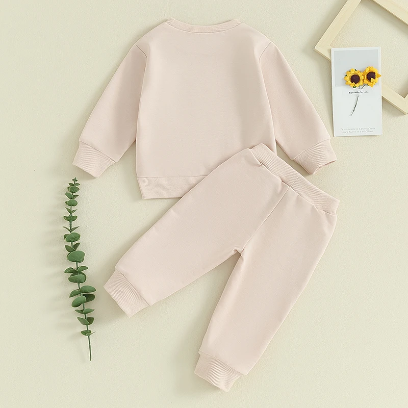 

Spring Outfit Toddler Baby Girls Mama Bestie Letter Long Sleeve Crewneck Sweatshirt Pants 2Pcs Fall Clothes Set