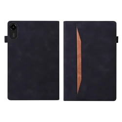 Premium PU Leather Folio Cover for 11 Tablet - Business Wallet Case with TPU Back (Black)