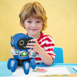 Dance Robot Electric Pet Musical Shining Toys 6 Claws Octopus Robot Educational Interactive Toys Children Toy Gift Digital Pet