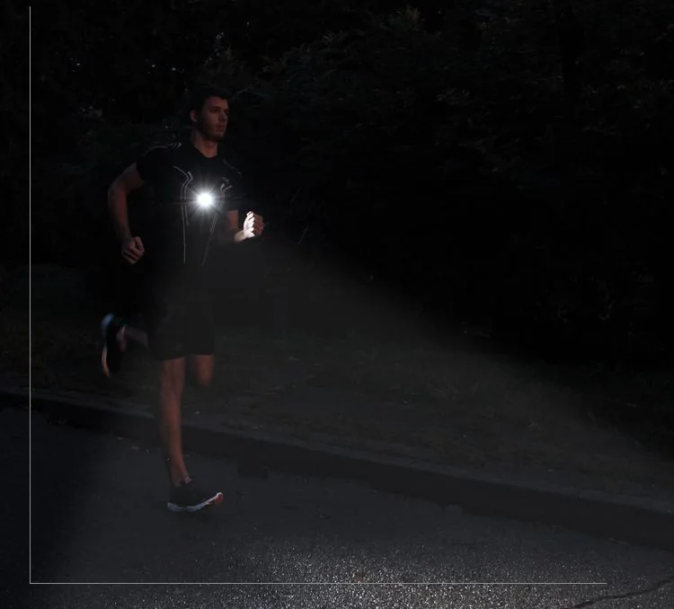 Acheter Lampe de poitrine USB lampe de poche de course de nuit torche de  sécurité de cyclisme voyant d'avertissement feux de course de Sport en  plein air lumières LED étanches HMM