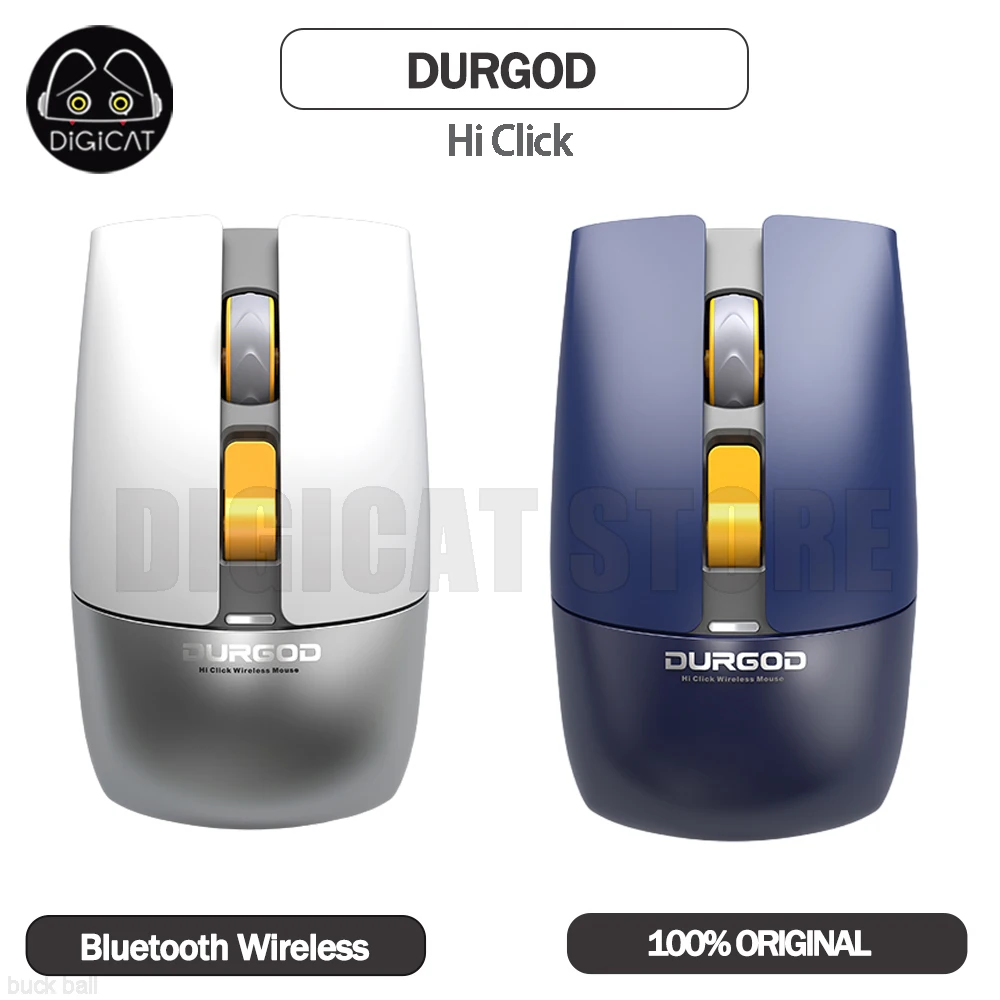 

DURGOD Hi Click Wireless Mouse 2 Mode 2.4G Bluetooth Mouse Lightweight Portable For Win/MacOS/iOS Laptop iPad Office Mice Gift