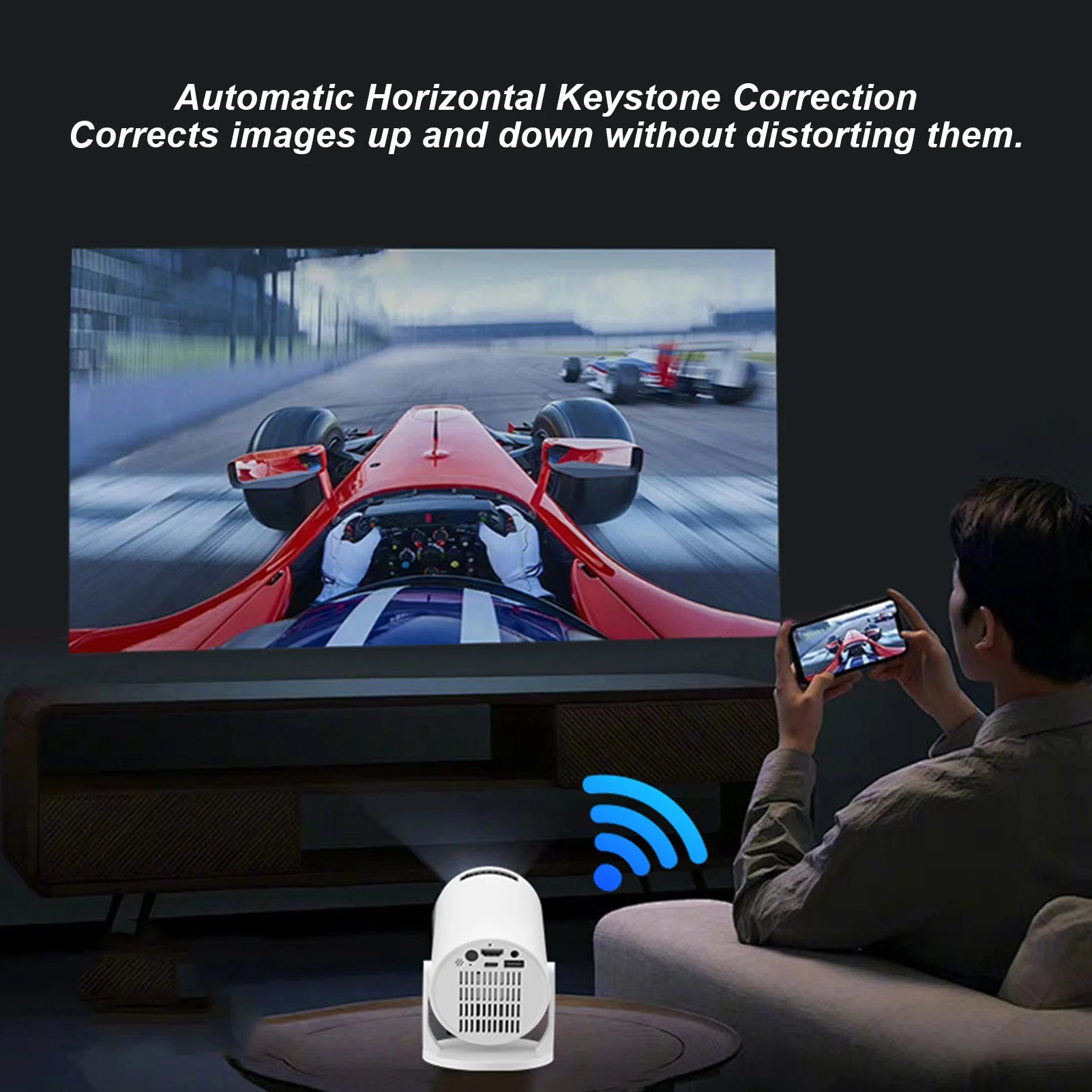 Proyector Portatil 1080P WiFi Bluetooth Auto Keystone 8000LM