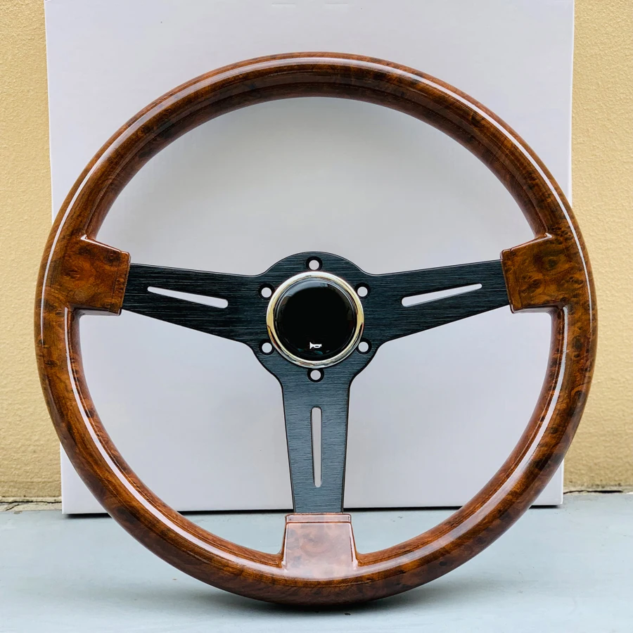 Volant De Course En Bois 350 Mm - Style Drift, Universel, Remplace Ton Vieux Volant Facilement