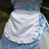 1Pcs New Waitress Maid Style Waist Apron Cosplay Costume Black White Cooking Aprons Cute Polyester Half Apron Kitchen Party 2