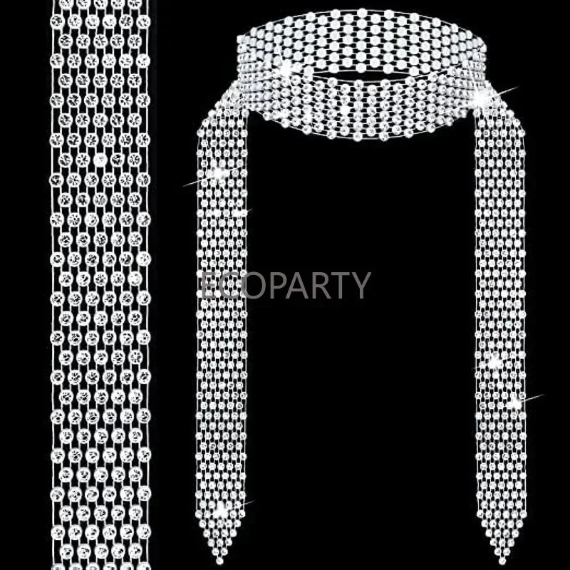 LURVOUS 2 Pcs Sciarpa di Glitterata, Sciarpa Glitter Sciarpas da Festa di Paillettes, Cravatta con Paillettes Sottile, Sciarpas Disco Anni '70
