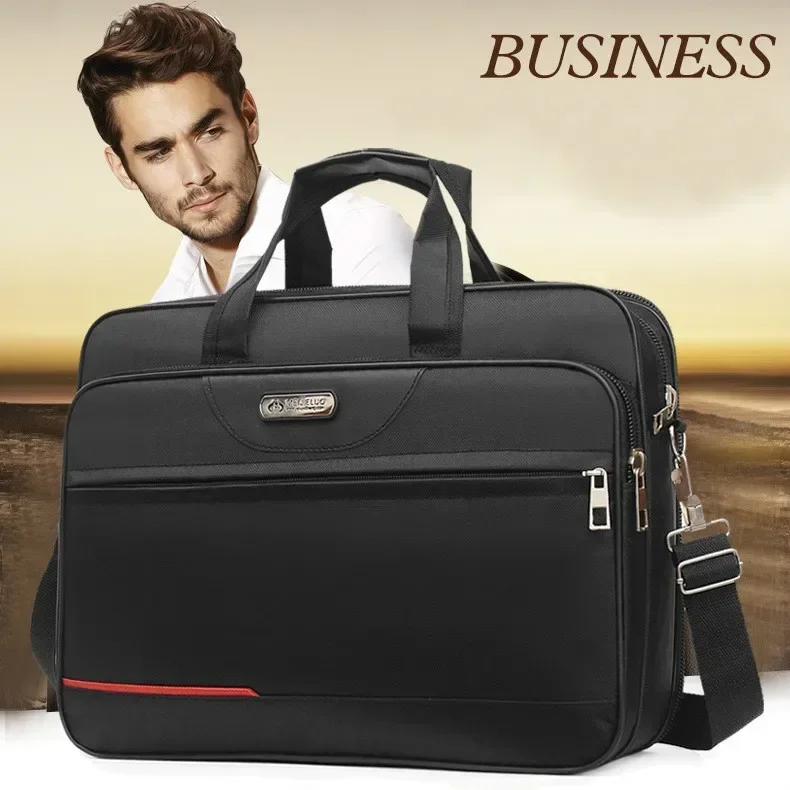 Laptop Bag Leather Briefcase File Information Bag Business Shoulder Bag High capacity Briefcase Business Document Information Storage Bags Weekend Travel Laptop Protection Organize Handbag Accessories