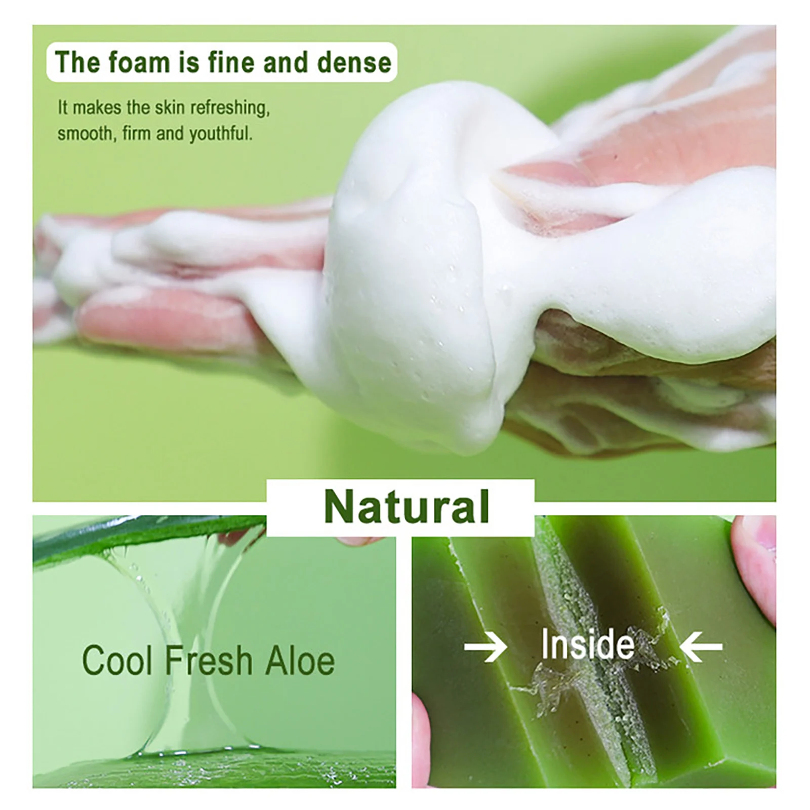 AILKE Aloe Vera Whitening Soap, Remove Acne, Pimples, Skin Radiant, Improve Skin Luster, Vegan Bath Wash for All Skin Types 2