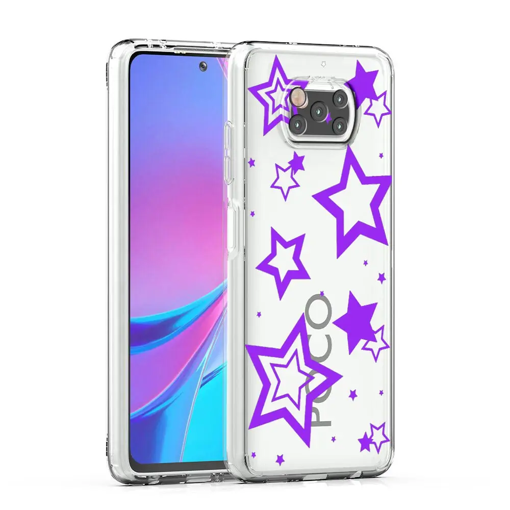 Starry Night Clear Phone Case - Elegant Protective Cover with Stars Pattern
