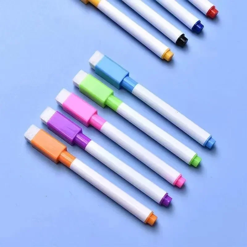 8-Piece Set of Non-Magnetic Whiteboard Dry-Erase Markers with 8 Vibrant Colors, Ideal for Doodling