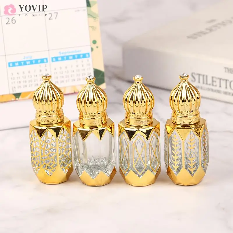 휴대용 유리 롤 병 미니 에센셜 오일 용기 혼합 향수병 빈 에센셜 오일 병, 6ml