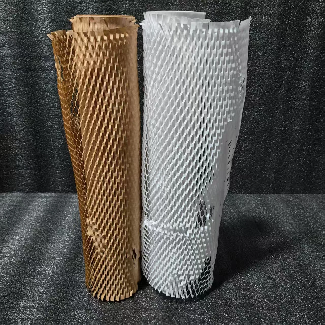 1 Roll, Premium Honeycomb Filler Packaging - Brown, White, Embossed Honeycomb, Suitable for Shipping and Gift Protection, Moving