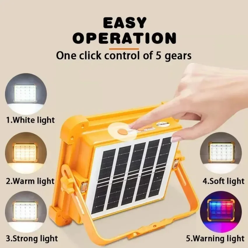 LED Flood Light Portable Camping Light 200-800W Outdoor Solar LED Floodlight For Camping Fishing