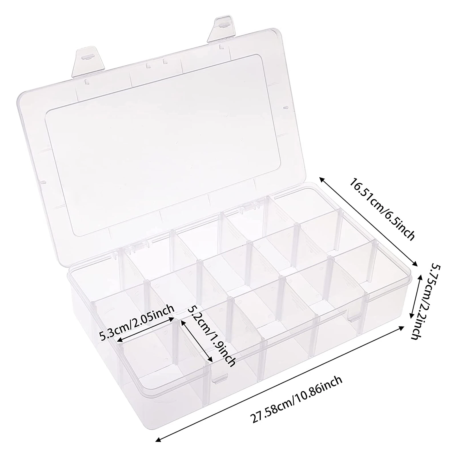 1pc 15 Girds Clear Large Plastic Organizer Box with Dividers Bead for Jewelry Box Craft Storage stationery organizer stationery storage box