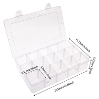 1pc 15 Girds Clear Large Plastic Organizer Box with Dividers Bead for Jewelry Box Craft Storage 2