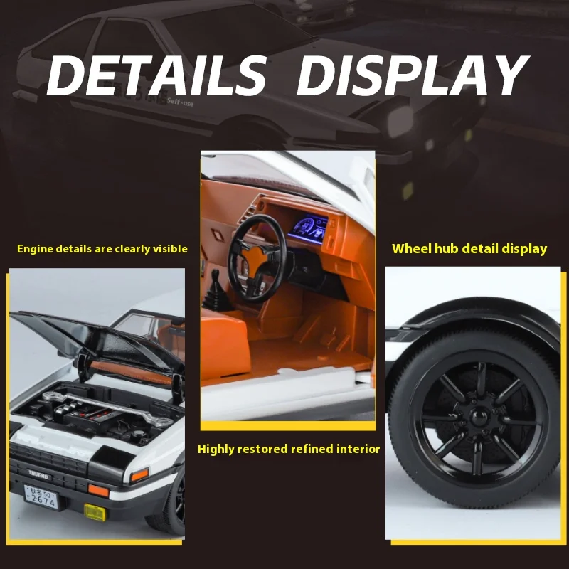 JDM 1:18 Toyota AE86 TRUENO Initial D Alloy Metal Diecast