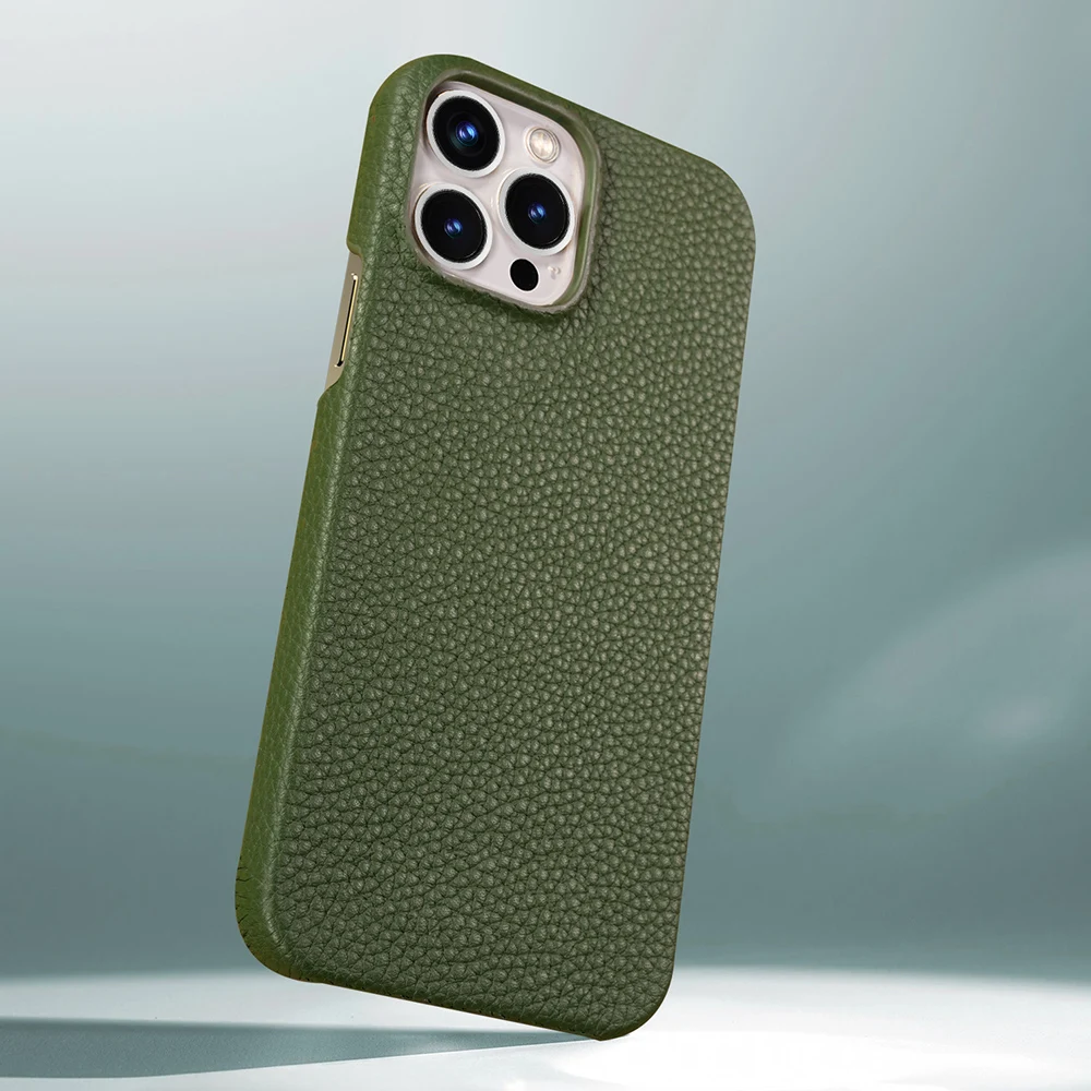 Luxury Lychee Genuine Cowhide Leather Shockproof Phone Case – Clearance Sale