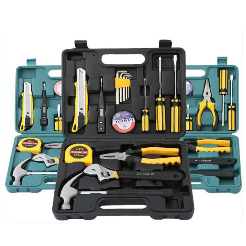 Complete Tools Set Kit Professional Hand Toolbox General Household Work Repairs Maintenance Metal Carpentry