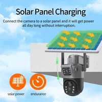 Caméra solaire WiFi 4K 8MP, caméra de sécurité extérieure sans fil, détection humaine PIR, caméras de surveillance CCTV, avec panneau solaire, caméra IP PTZ à double objectif, protection de sécurité 2
