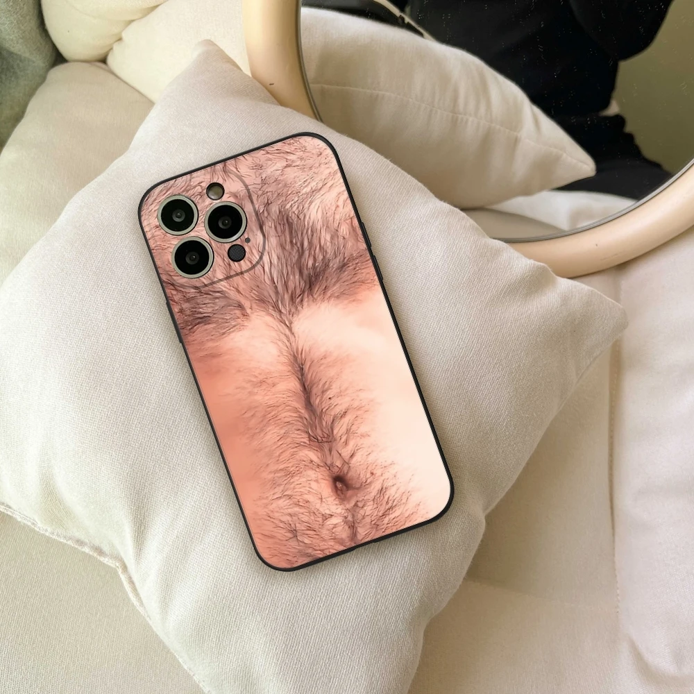 Hairy Chest Halloween Costume Dad Phone Case - Black Soft Cover