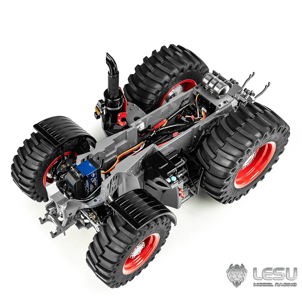 1/16 LESU 1050 RC Tractor Truck 4X4 RTR Metal Chassis Painted Assembled Model with Light Sound Differential Lock Cabin Servo Toy 6