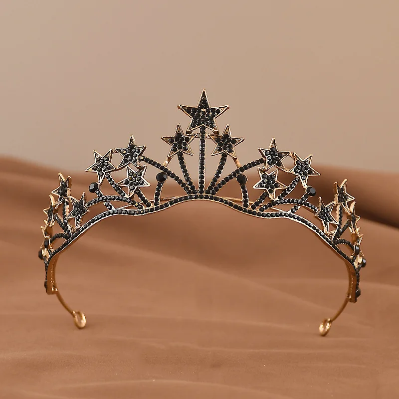 Bride Crown Headdress Wedding Dress Accessories Little Princess Eighteenth Birthday Five-pointed Star Crown Hair Accessories - 5