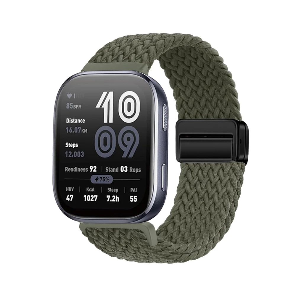 Braided Magnetic Bracelet Strap for Smartwatch – 20mm/22mm Adjustable Watch Band